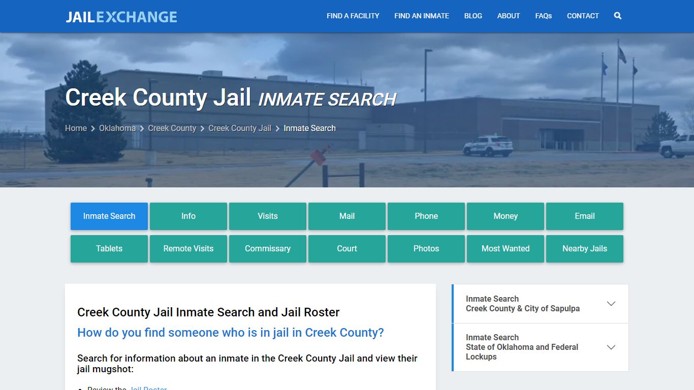Inmate Search: Roster & Mugshots - Creek County Jail, OK